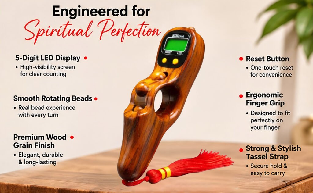 Wooden Digital Jaap Counter for prayer, meditation and mantra counting