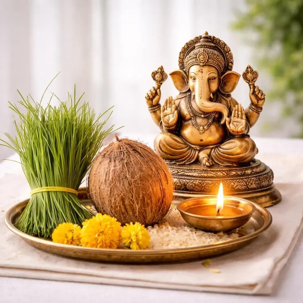 Durva Ashtami 2026: Worship of Lord Ganesha with sacred Durva grass