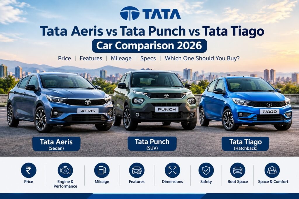 tata Aeris vs Tata Punch vs Tata Tiago Price Comparison