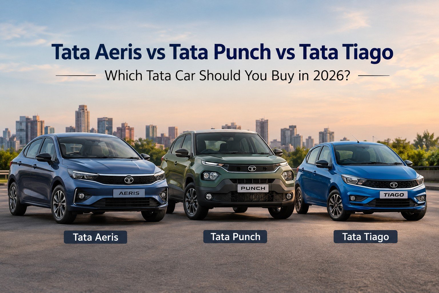 Tata Aeris vs Tata Punch vs Tata Tiago comparison 2026